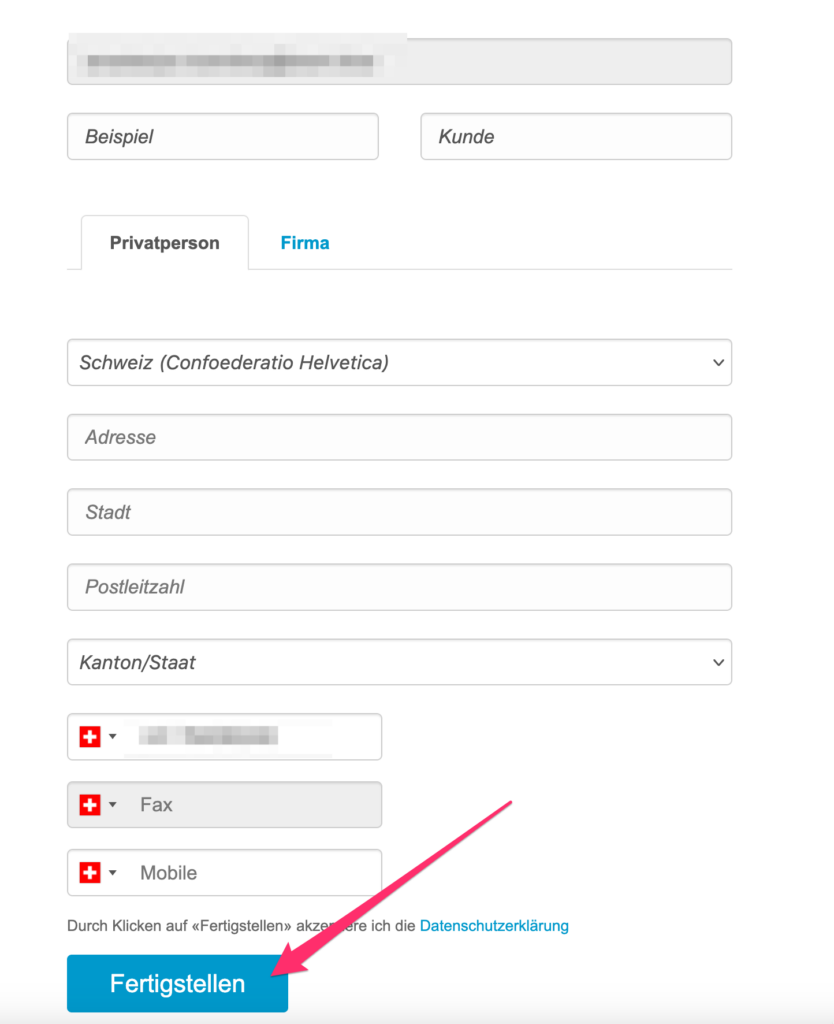 Benutzerkonto erstellen 8 Cursor und Ergaenzen Sie Ihre Daten